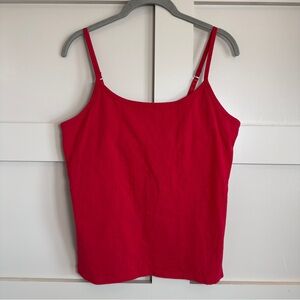 Oscar De La Renta Spaghetti Strap Camisole Tank Top Red Designer Women’s Large